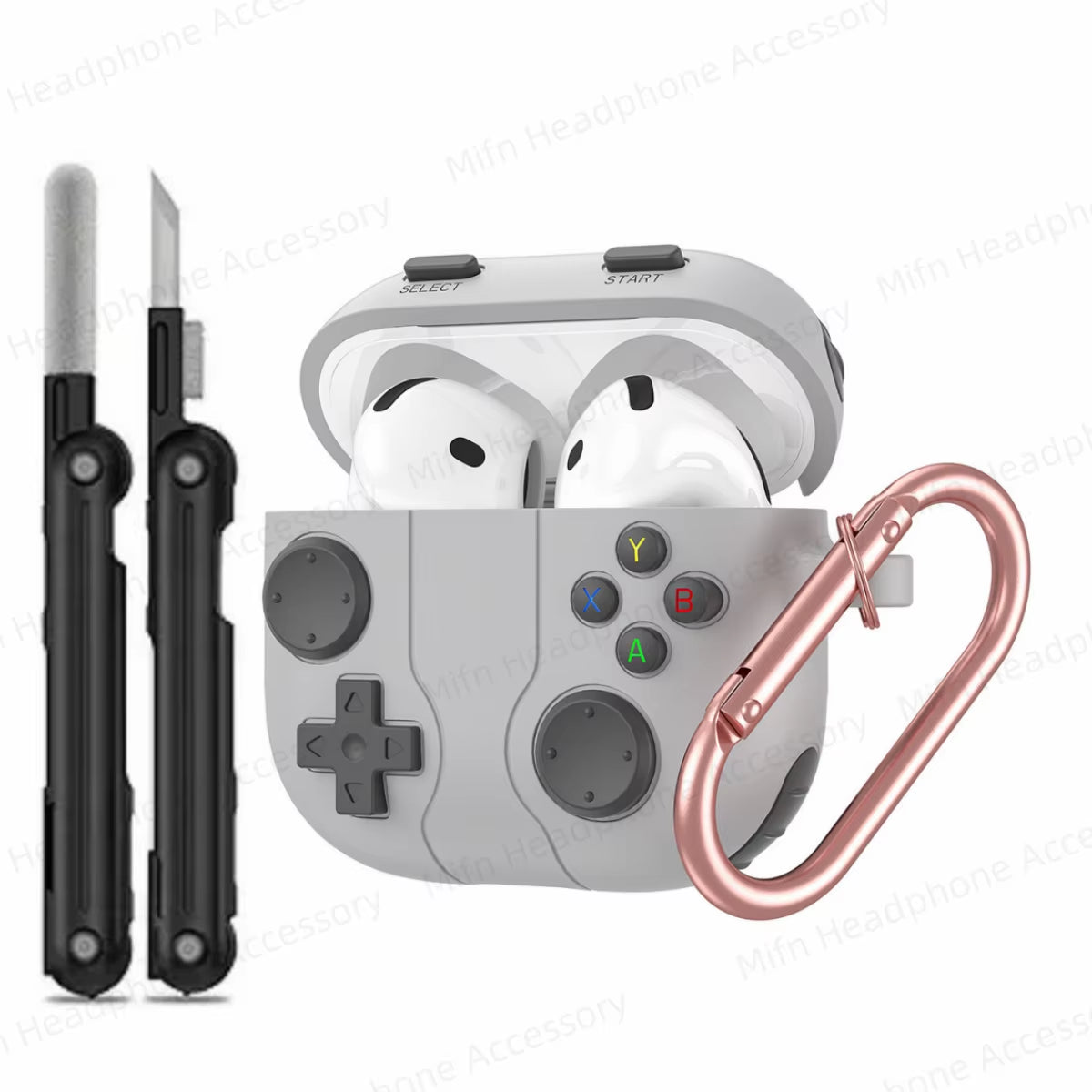 Case for Apple Airpods 4Th Gen Silicone Protector Cover 3D Games Console Case with Cleaning Kit for Airpod 4 (UBC C)Case for Man