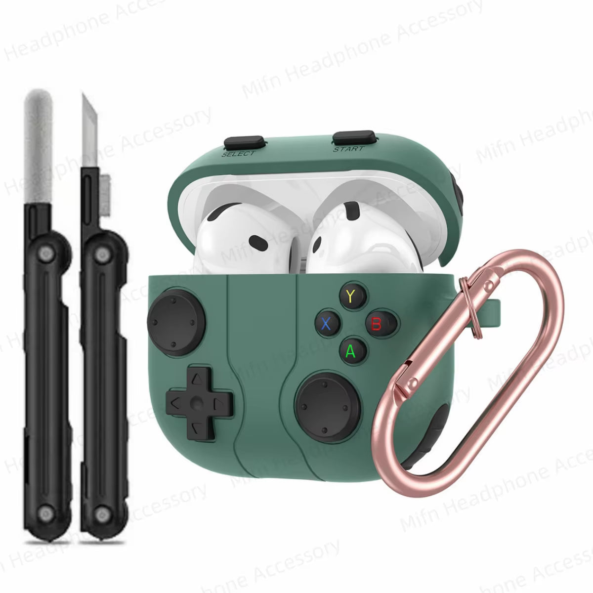 Case for Apple Airpods 4Th Gen Silicone Protector Cover 3D Games Console Case with Cleaning Kit for Airpod 4 (UBC C)Case for Man