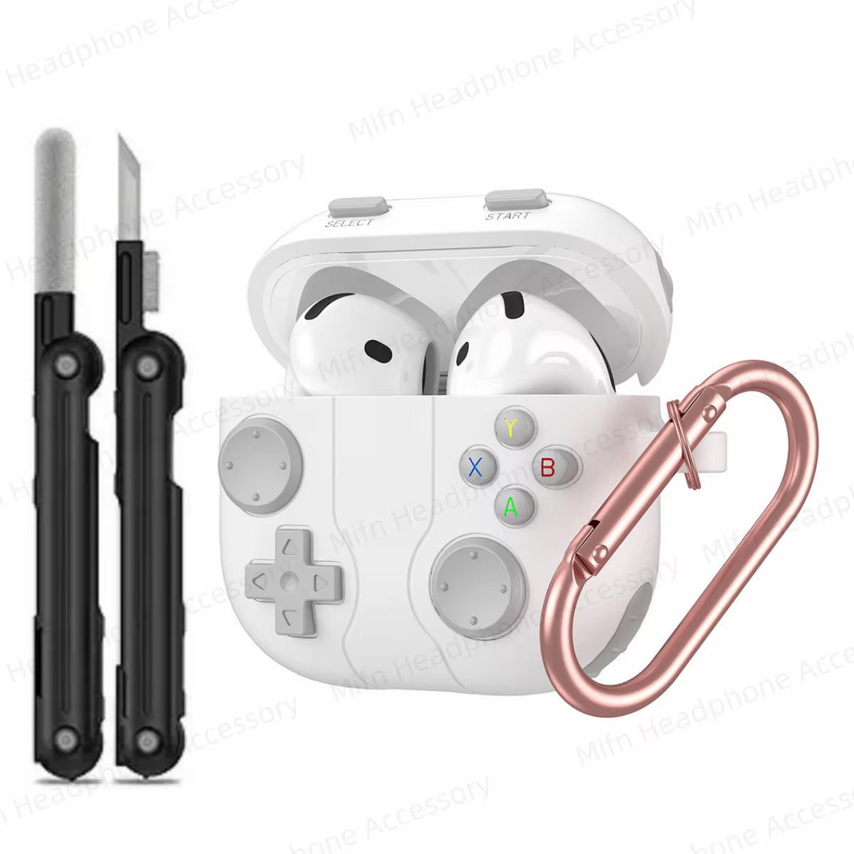 Case for Apple Airpods 4Th Gen Silicone Protector Cover 3D Games Console Case with Cleaning Kit for Airpod 4 (UBC C)Case for Man