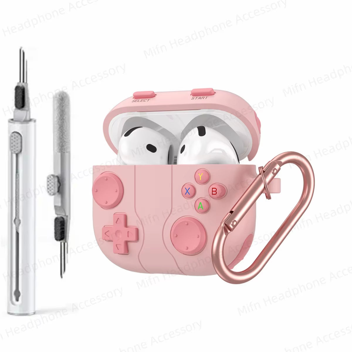 Case for Apple Airpods 4Th Gen Silicone Protector Cover 3D Games Console Case with Cleaning Kit for Airpod 4 (UBC C)Case for Man
