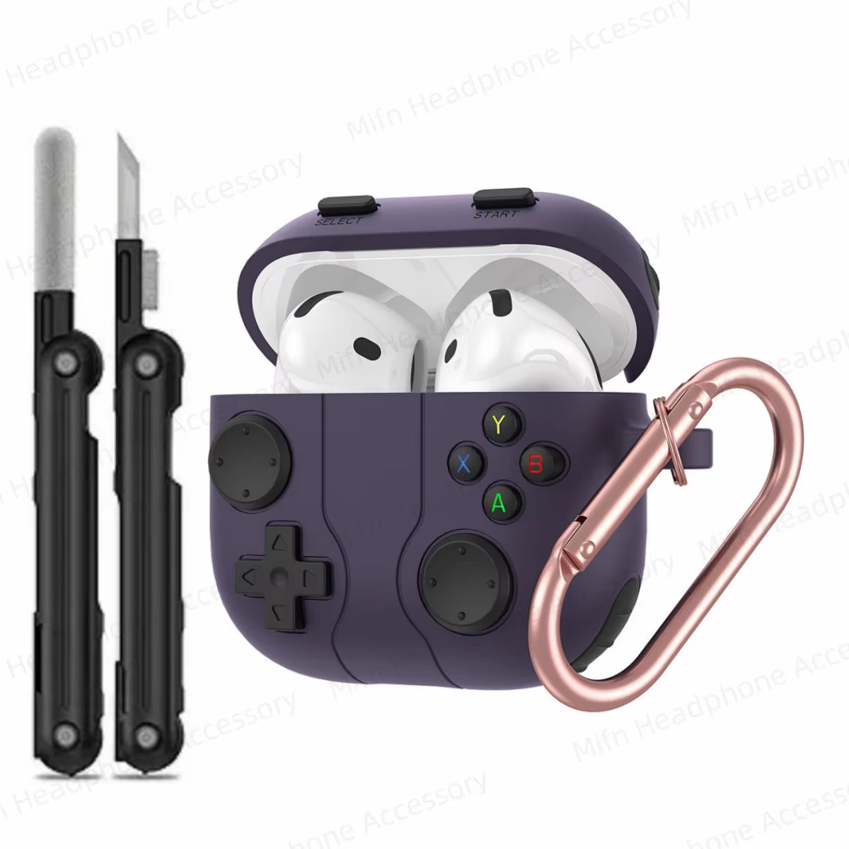 Case for Apple Airpods 4Th Gen Silicone Protector Cover 3D Games Console Case with Cleaning Kit for Airpod 4 (UBC C)Case for Man