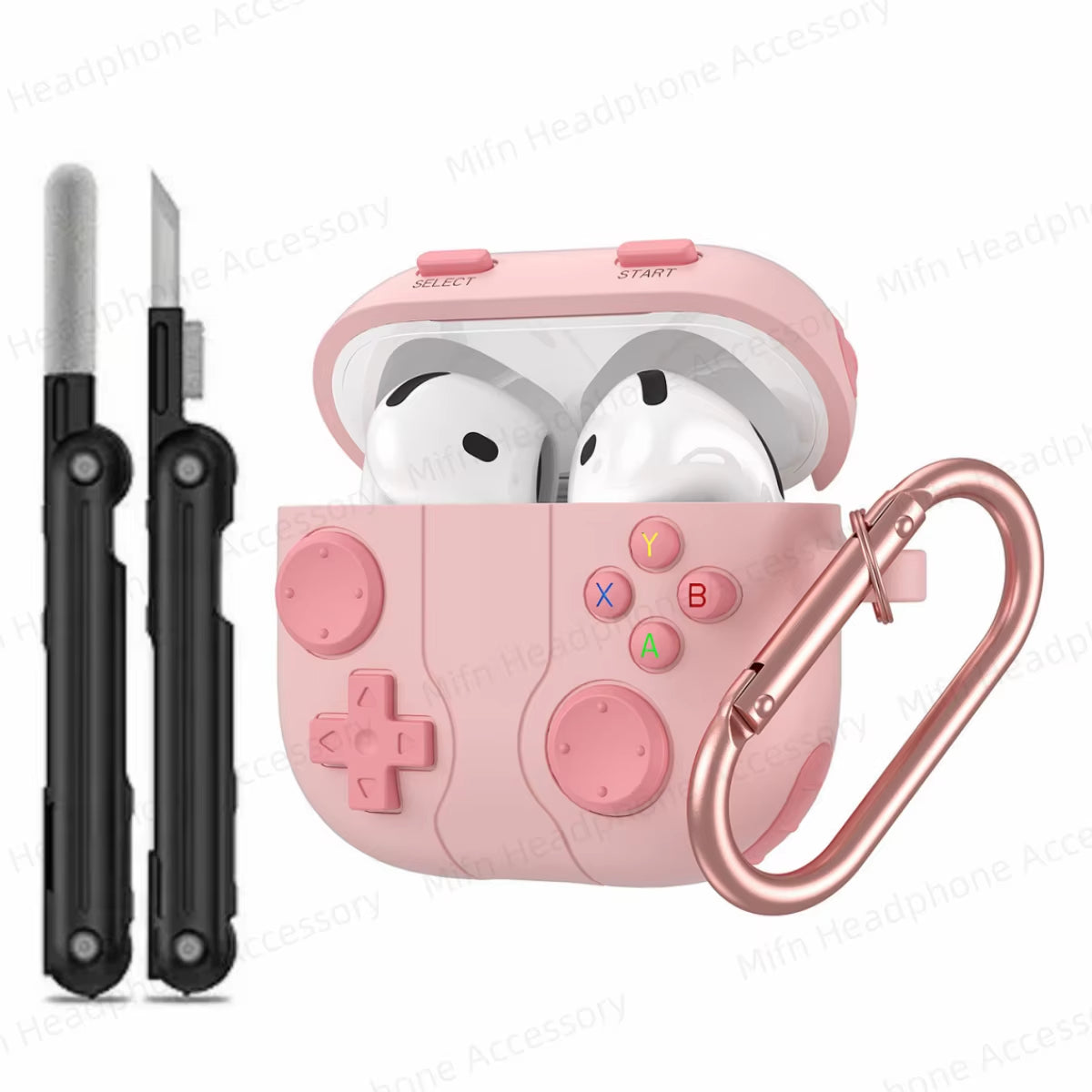 Case for Apple Airpods 4Th Gen Silicone Protector Cover 3D Games Console Case with Cleaning Kit for Airpod 4 (UBC C)Case for Man