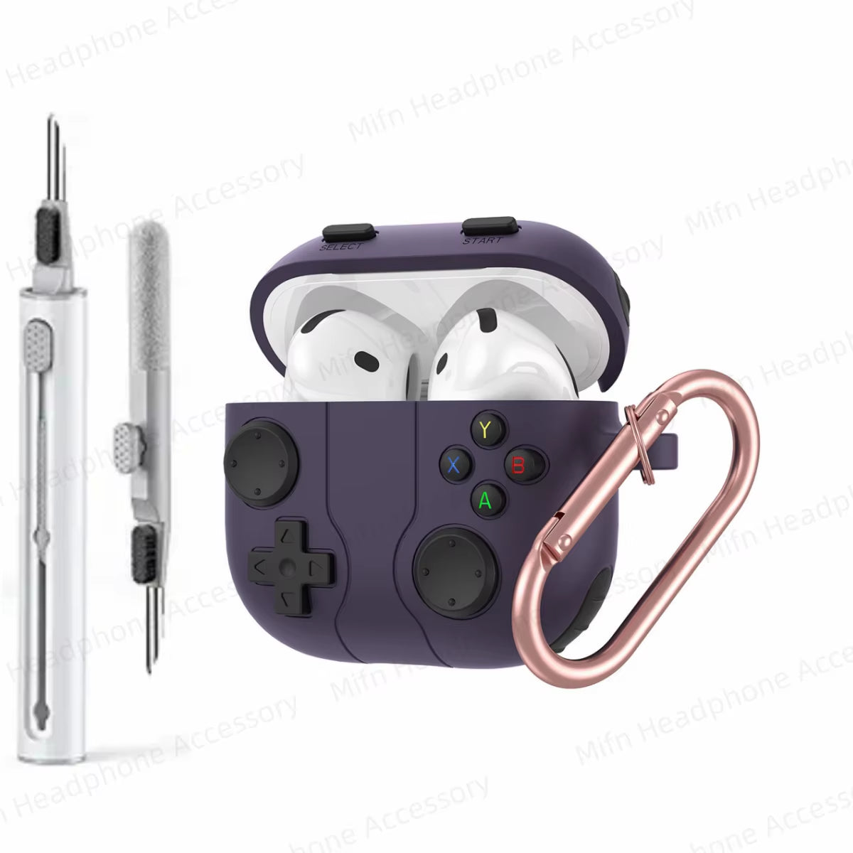 Case for Apple Airpods 4Th Gen Silicone Protector Cover 3D Games Console Case with Cleaning Kit for Airpod 4 (UBC C)Case for Man