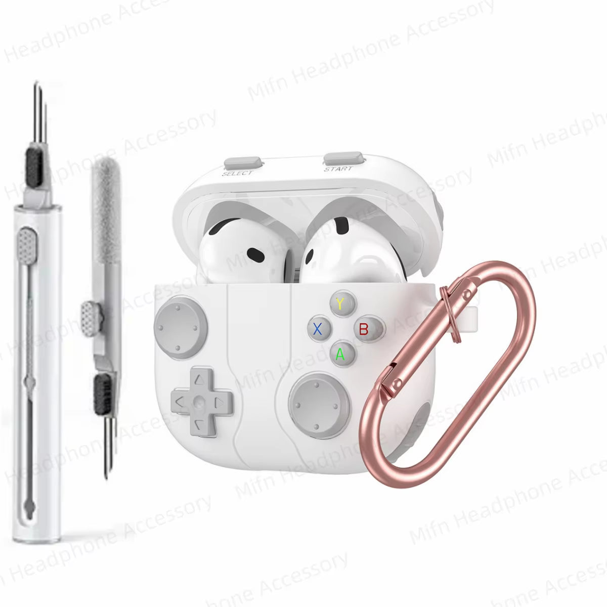 Case for Apple Airpods 4Th Gen Silicone Protector Cover 3D Games Console Case with Cleaning Kit for Airpod 4 (UBC C)Case for Man