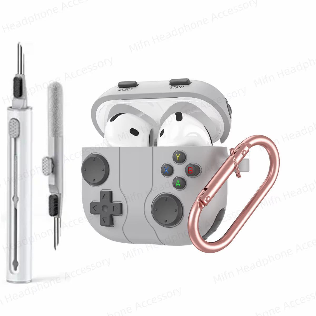 Case for Apple Airpods 4Th Gen Silicone Protector Cover 3D Games Console Case with Cleaning Kit for Airpod 4 (UBC C)Case for Man