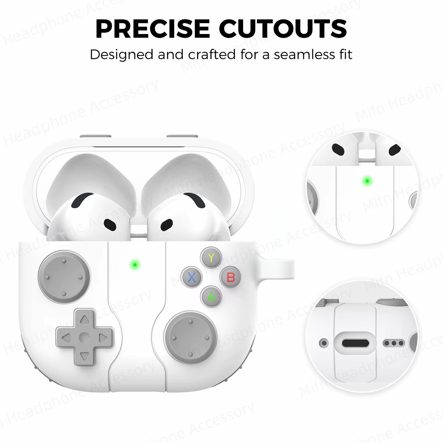Case for Apple Airpods 4Th Gen Silicone Protector Cover 3D Games Console Case with Cleaning Kit for Airpod 4 (UBC C)Case for Man