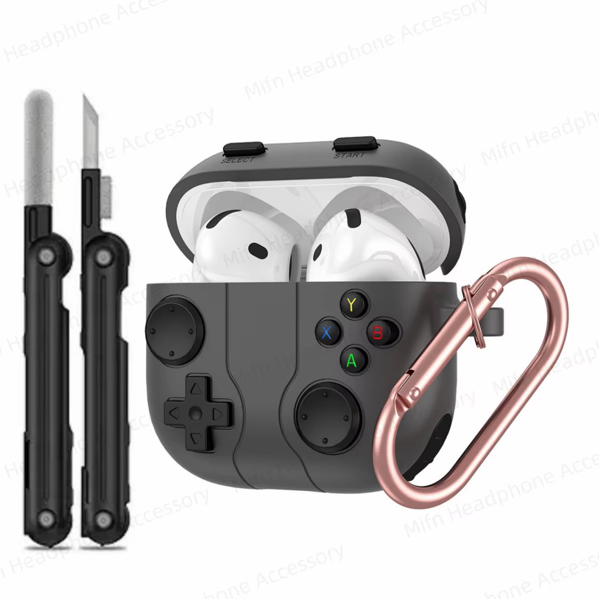 Case for Apple Airpods 4Th Gen Silicone Protector Cover 3D Games Console Case with Cleaning Kit for Airpod 4 (UBC C)Case for Man