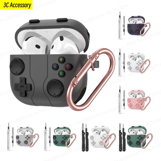 Case for Apple Airpods 4Th Gen Silicone Protector Cover 3D Games Console Case with Cleaning Kit for Airpod 4 (UBC C)Case for Man